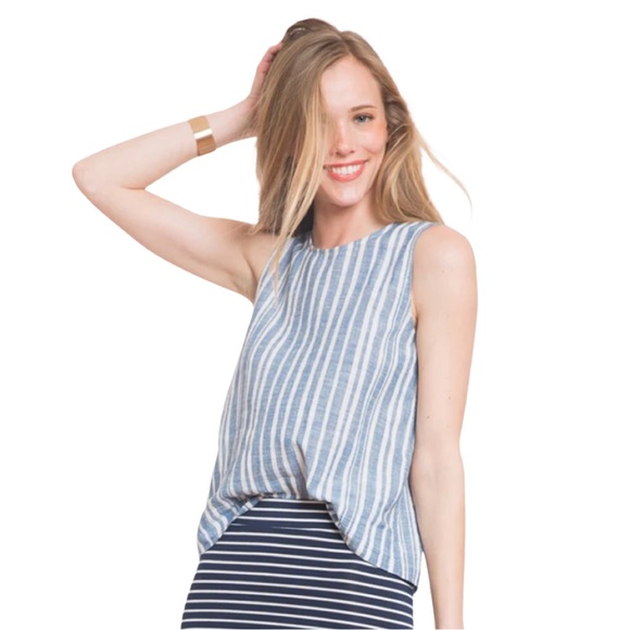 Callie Striped Linen Tank - Picture 9 of 11